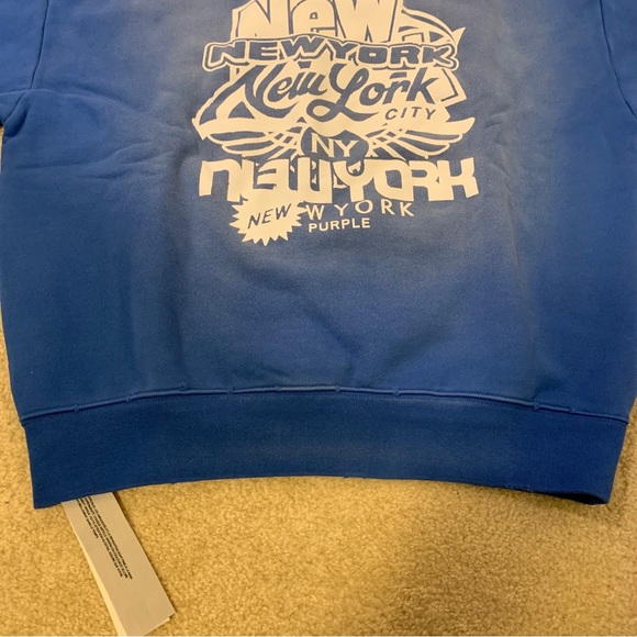 Purple Brand New York City Victoria Blue Sweatshirt Long Sleeve Mens Size M NEW - Picture 5 of 16